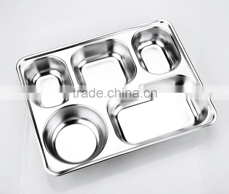 stainless steel small square shaped rice dinner plates with plastic cover 2015 china