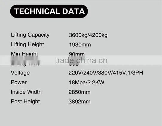 Clear floor two post car lift electric release original manufacturer