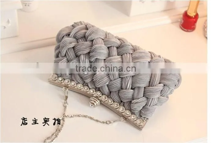 factory sell beautiful woven evening clutch bags vogue cluth bag lady hand bag