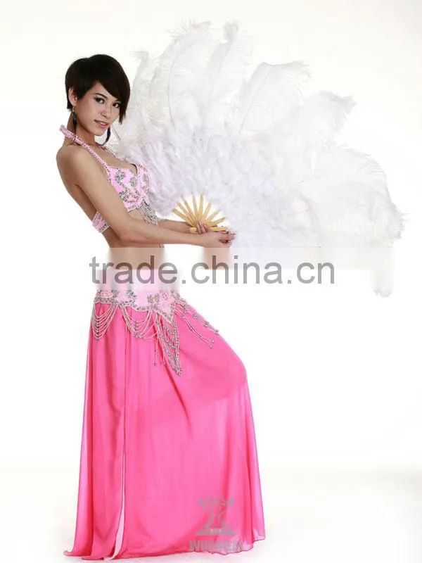 Fashionl Red White and Blue Ostrich Feather Fan in Big Size