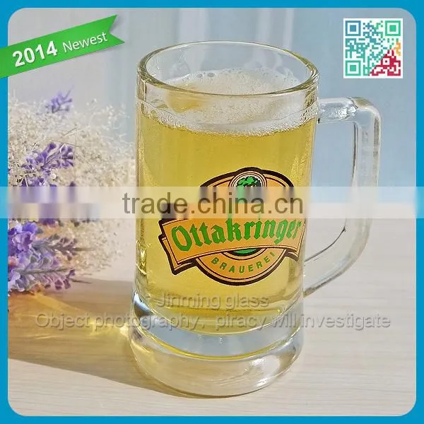 Ottakringer Clear Heavy Beer Drinking Glass Stylish Crystal Glass Tumbler Beer Mug With Handle