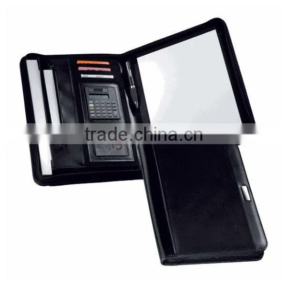 A4 Zip Leather File Folder 2016 with Notepad