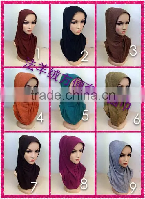H255 plain one piece pashmina hijab