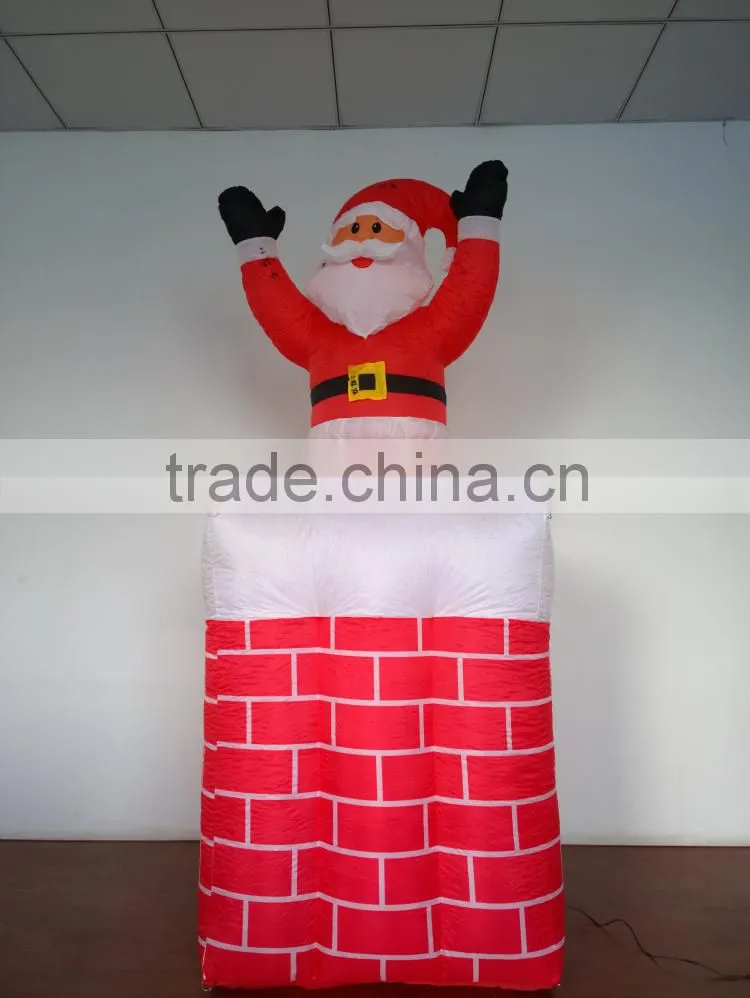DJ-XT-35 movable santa claus inflatable in the chimney festival decoration lights