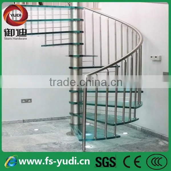 interior curved steel glass staircase factory