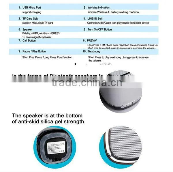A5 With Handsfree Function Mini Bluetooth Speaker Audio Speaker with FM Radio