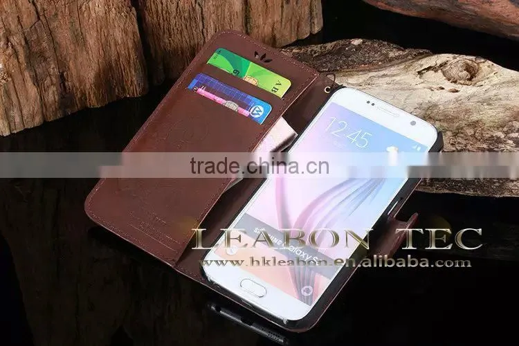 new for samsung galaxy s6 edge case with card slot book wallet flip leather case cover, wallet case for samsung galaxy s6 edge