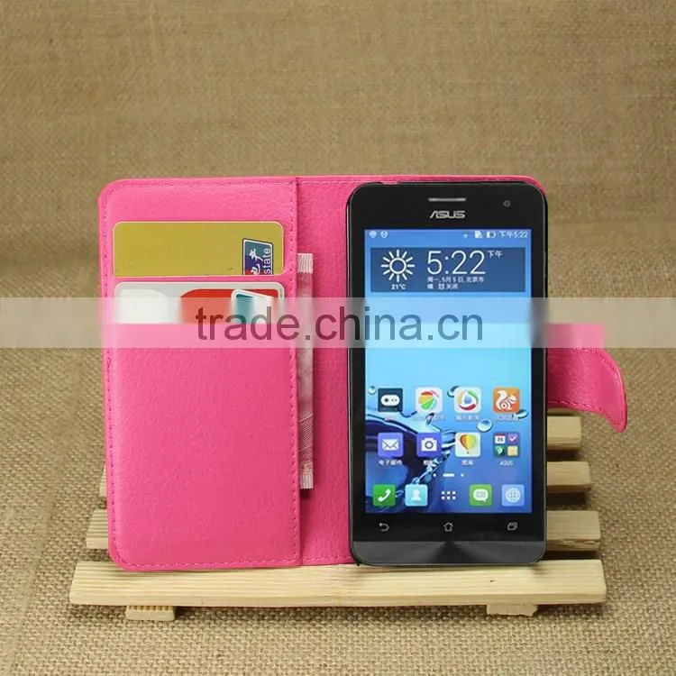 Hot Selling Cheap Mobile Phone Leather Flip Cover Case For Asus Zenfone 4