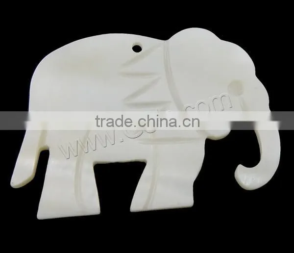 White Elephant Natural Freshwater Shell Pendants