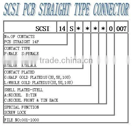 RAID System 14 Way SCSI PCB Straight Female Type Connector Approved SGS(UL E 346172)
