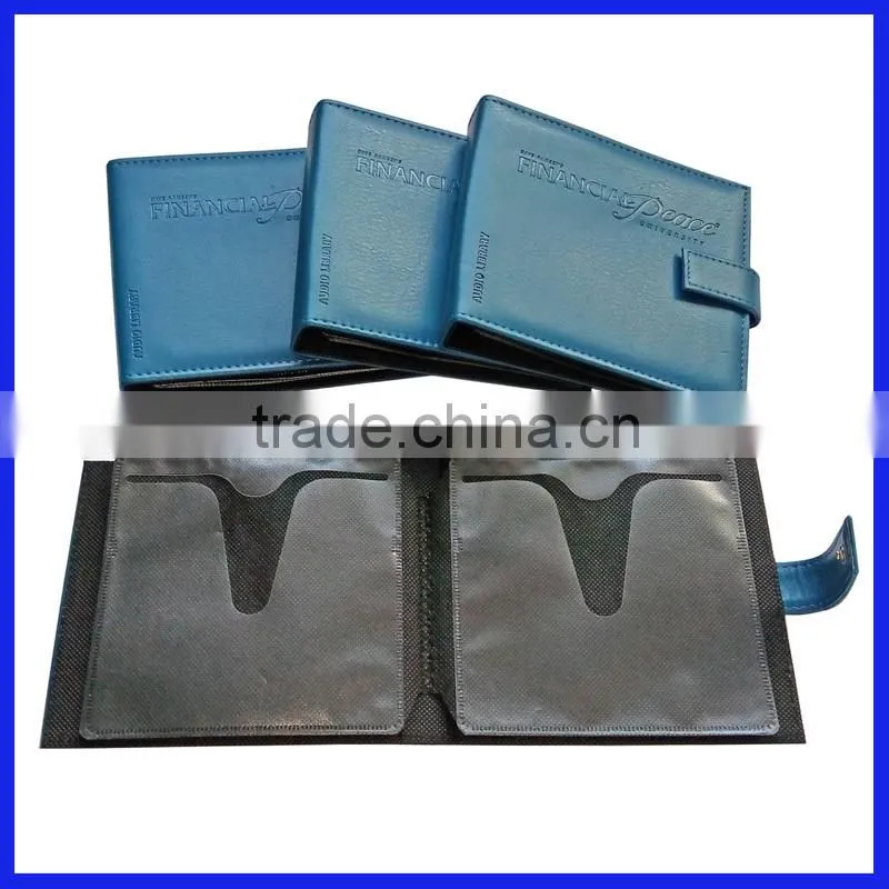 handmade cd carrying case,leather cover,zipper