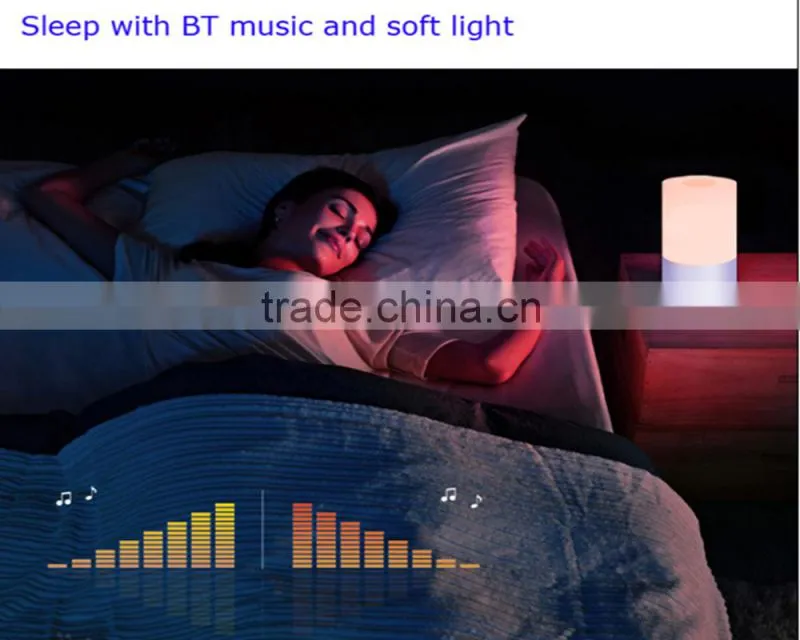 Led 3W bluetooth speaker lamp led 256 full color top touch control smart buletooth ABS lamp shade decorative led night light