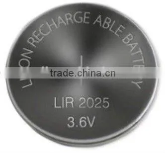 button cell battery 3.6 Volt LIR1620 lithium rechargeable battery lir1620 lir2016