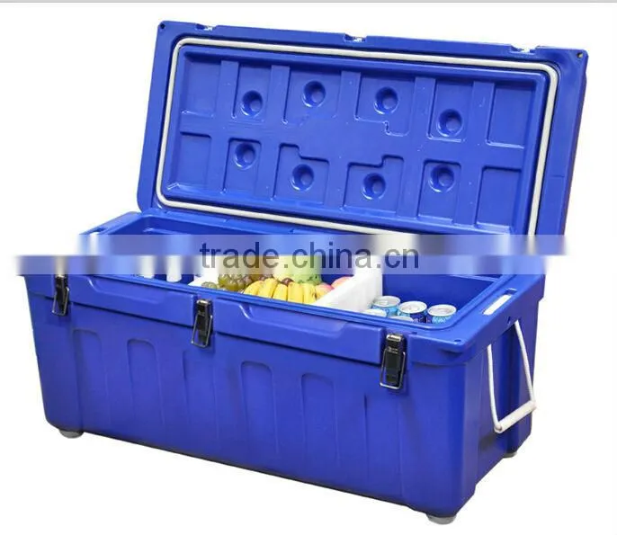 121 liter white insulated ice cooler, ice box rotomolding