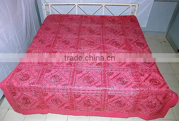 Blue Mirror Embroidered Bedsheets