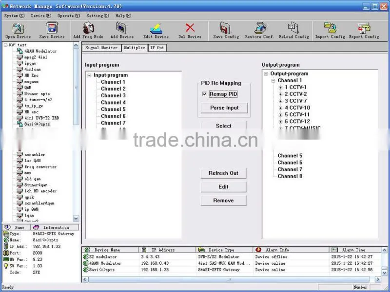 8 ASI to 64 iptv gateway / asi ip gateway