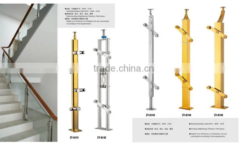 stainless steel outdoor stair railing glass clamp railing molds concrete balusters