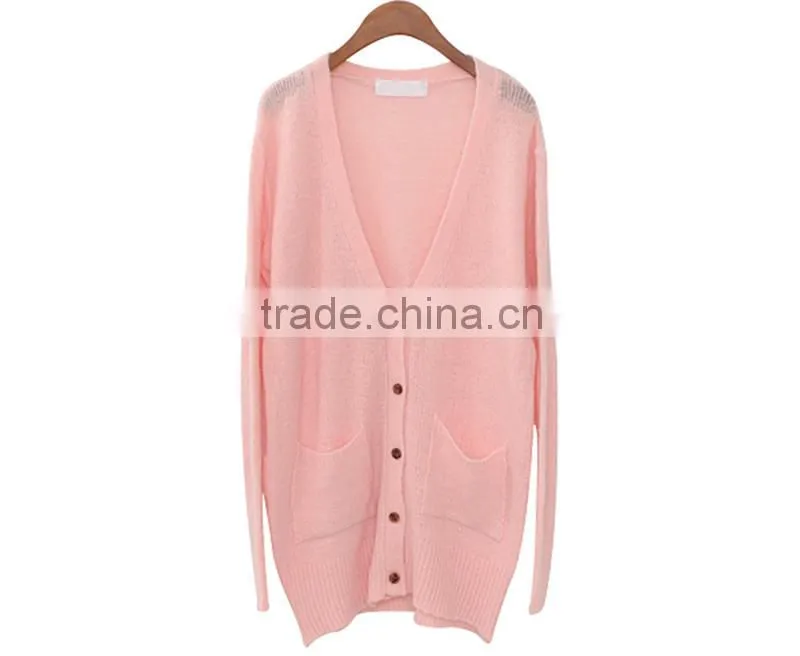Wholesale mongolian cashmere plain ladies fashion winter cardigan ladies cardigan sweater