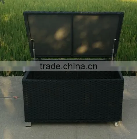 Functional Aluminium KD structure rattan storage box with wheel
