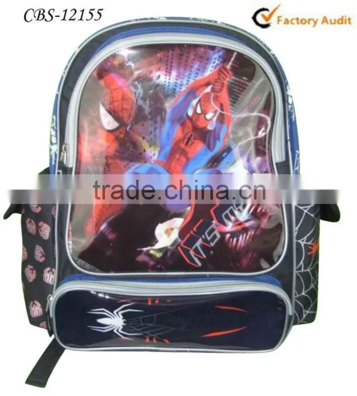 PVC printing +600D cartoon school bag