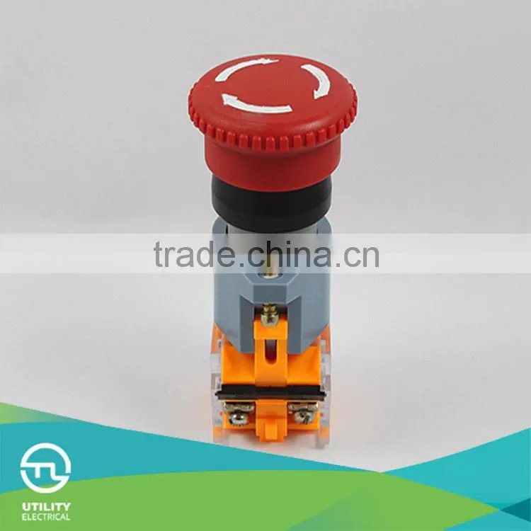 Press to lock twist clockwise to release Emergency push button switch