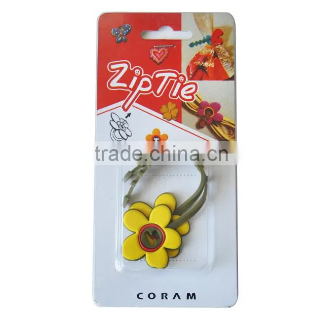 Lovely reusable sunflower silicone tie wrap