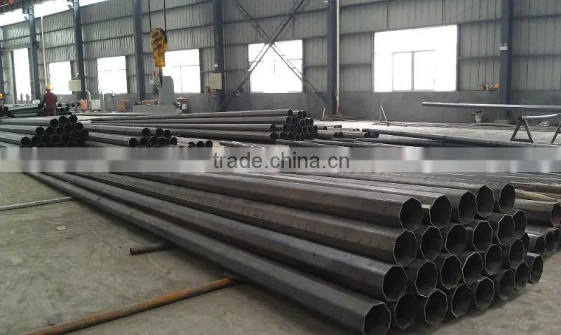 black shaft steel conical poles for street lighting