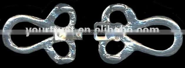 2MM Clear Cystal Rhinestone Clothing Garment Rhodium Metal Pair Buckle