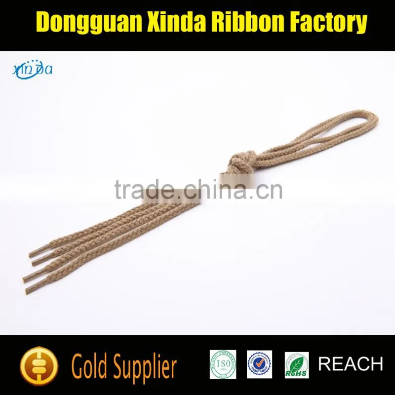 High Quality OEM Brown Waxed Cotton Shoelaces