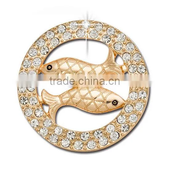 2015 fashion Alloy multi color pisces christmas gift brooch