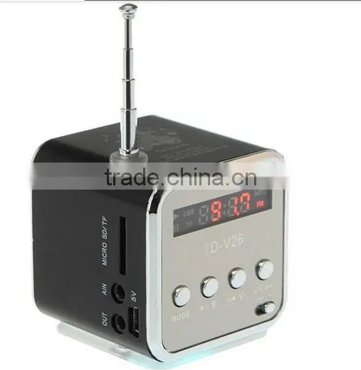 portable mini speaker radio with sd card slot made in china
