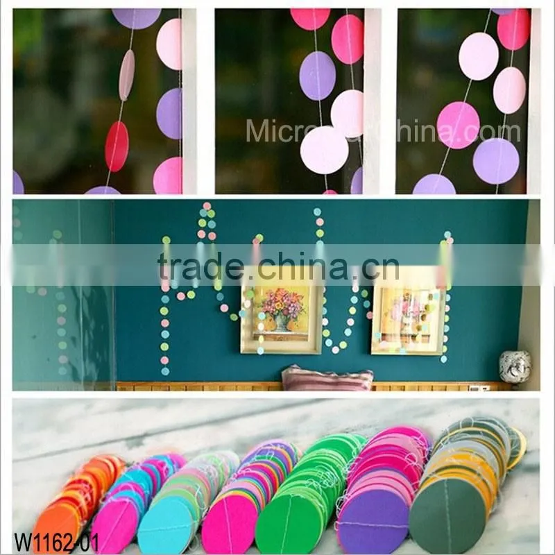 4m Paper Garland Round Banner Bunting Wedding Birthday Classroom Party Pon Decoration