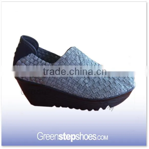 Women Spring Summer Air Elastic Wedge Heels Shoes