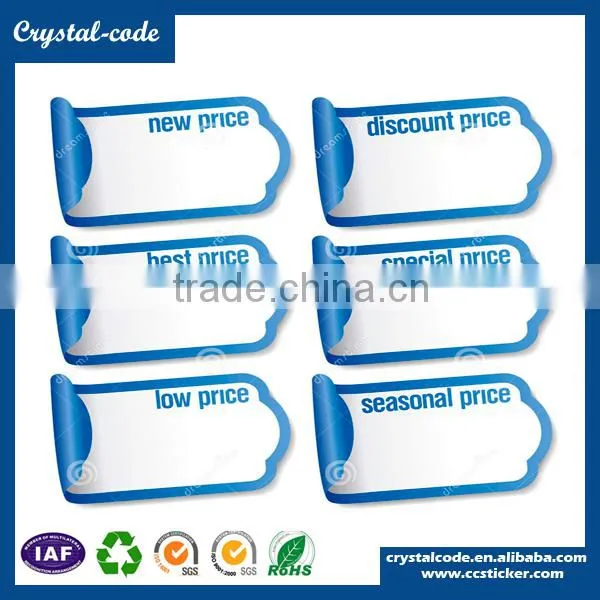 2015 hot sell sticker sheet waterproof price tag