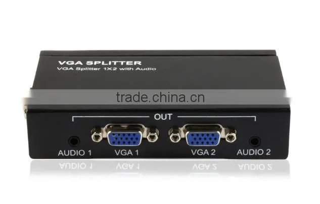 1VGA Input 2 VGA Output VGA Splitter 1X2 with 3.5mm Stereo Audio
