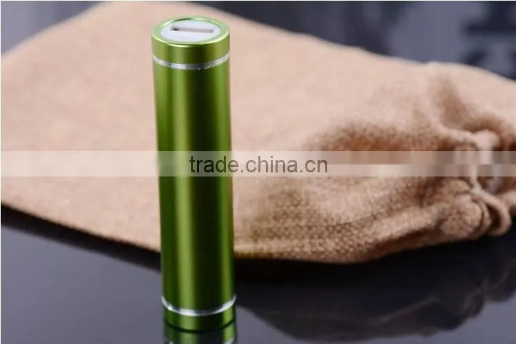 2016 wholesale cylinder shape power bank,2600 mah power bank with LED light