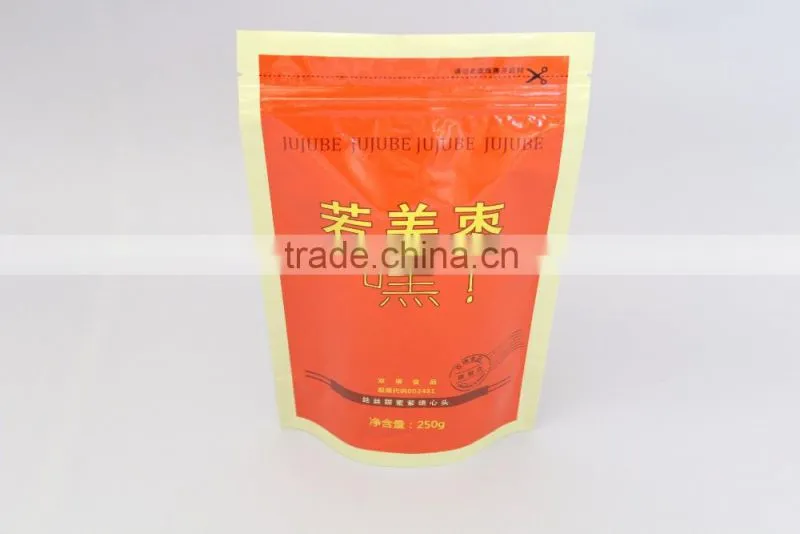 Transparent Window Zipper Stand Up Plastic Cashew Nut Packaging Bag