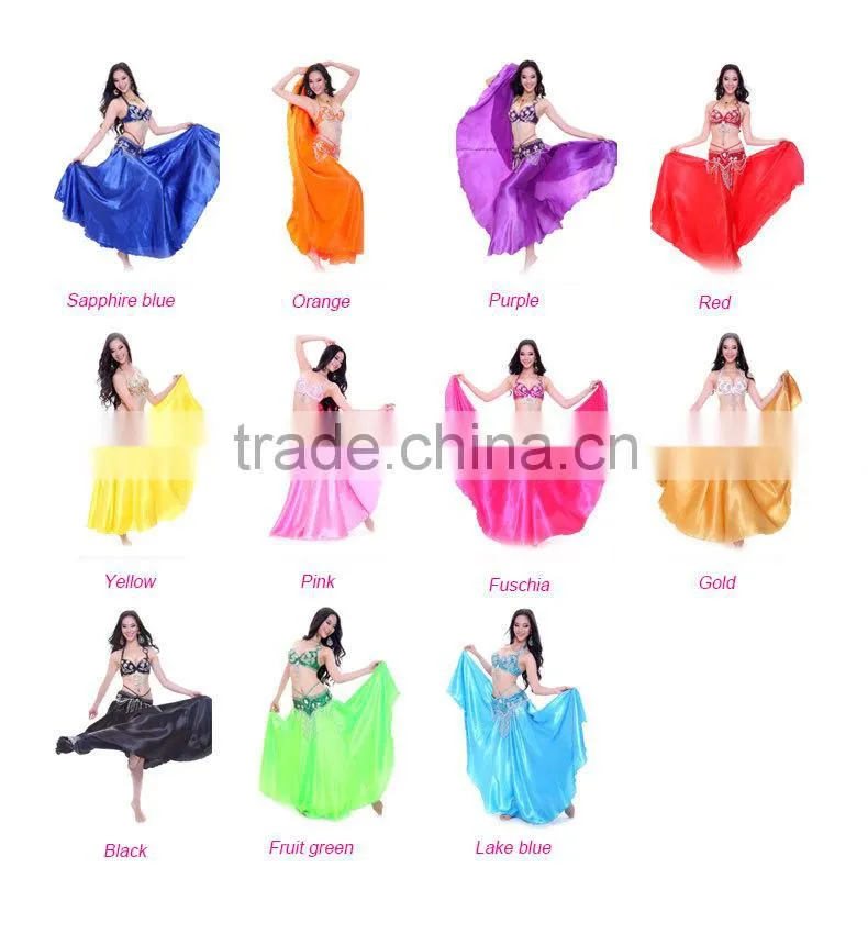 Purple Satin Belly Dance Skirt ,Arabic Belly Dance Skirt, Belly Dancing Performance Skirt