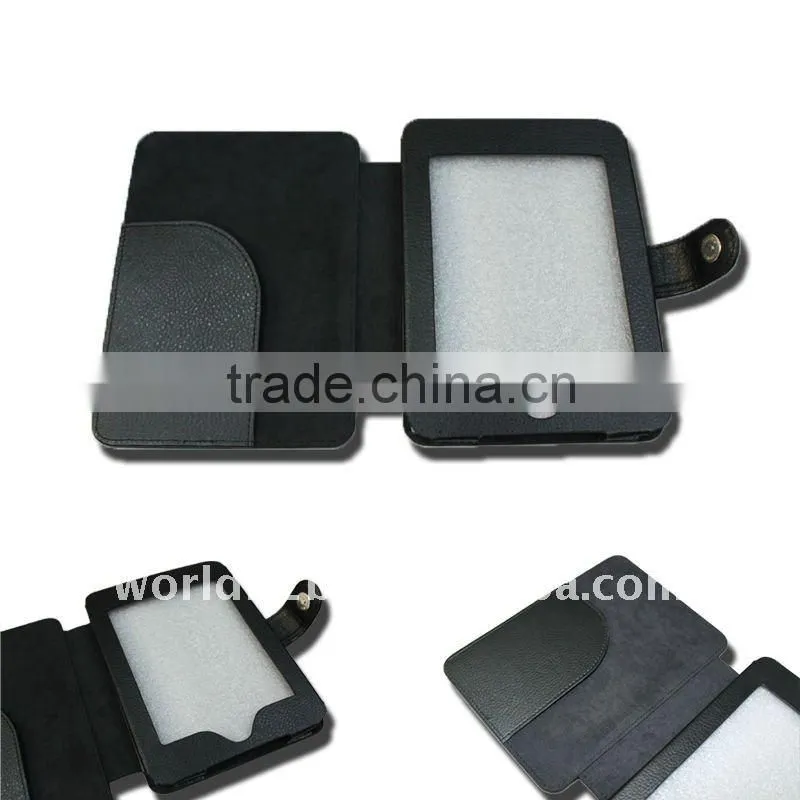 Black Booklet design Leather Cover Case for the Kindle Touch