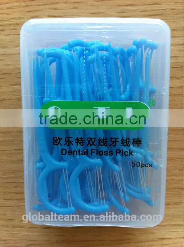 UHWMPE Dental Floss Pick with Two-Line 50 Picks
