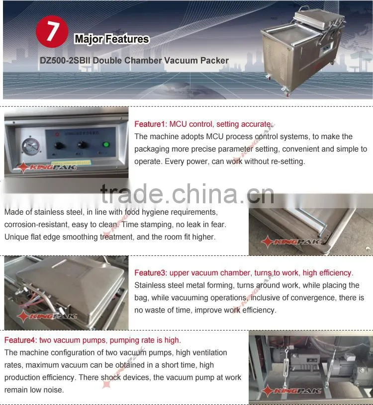 DZ500/2SBII Double Chamber Meat And Chicken Vacuum Packing Machine