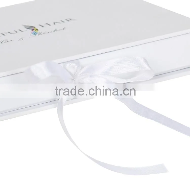 white customized hair extension packaging box