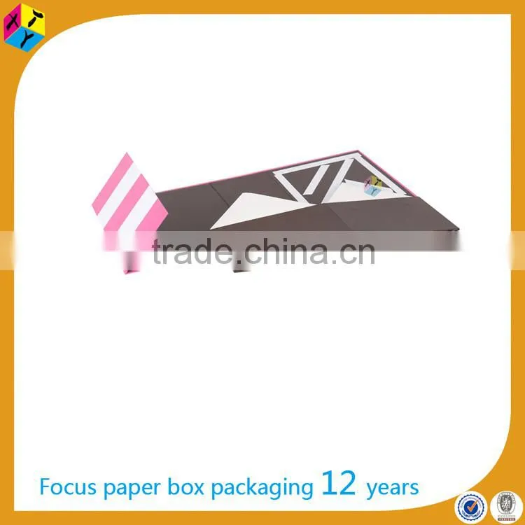 Custom nice folding paper packaging purple hat boxes