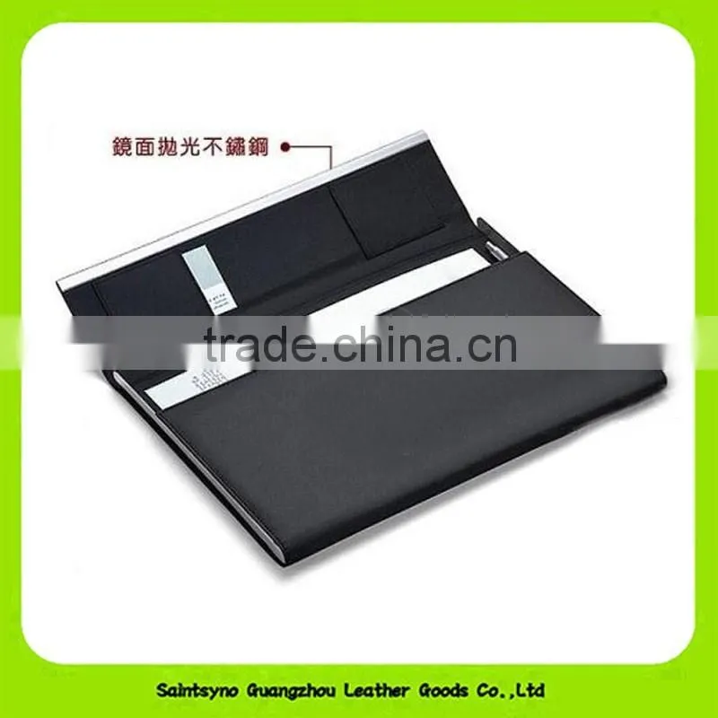 high quality eco friendly hard cover leather a4 conference folder black