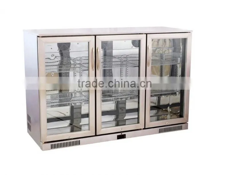Supermarket Beverage Display Fridge with Three Sliding Glass Door 108L ~ 330L