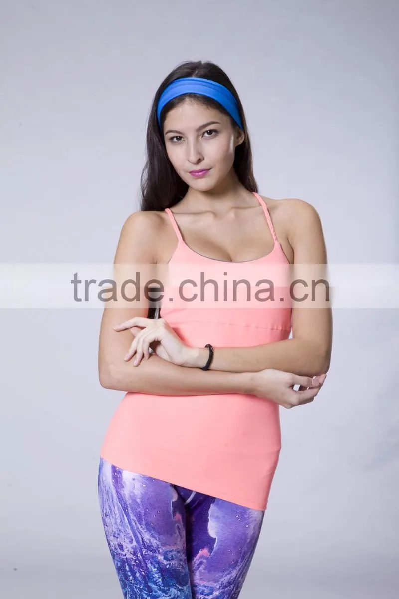 Yoga Wear Spandex Nylon Stretch Easy Move Sexy Women Workout Tank Top