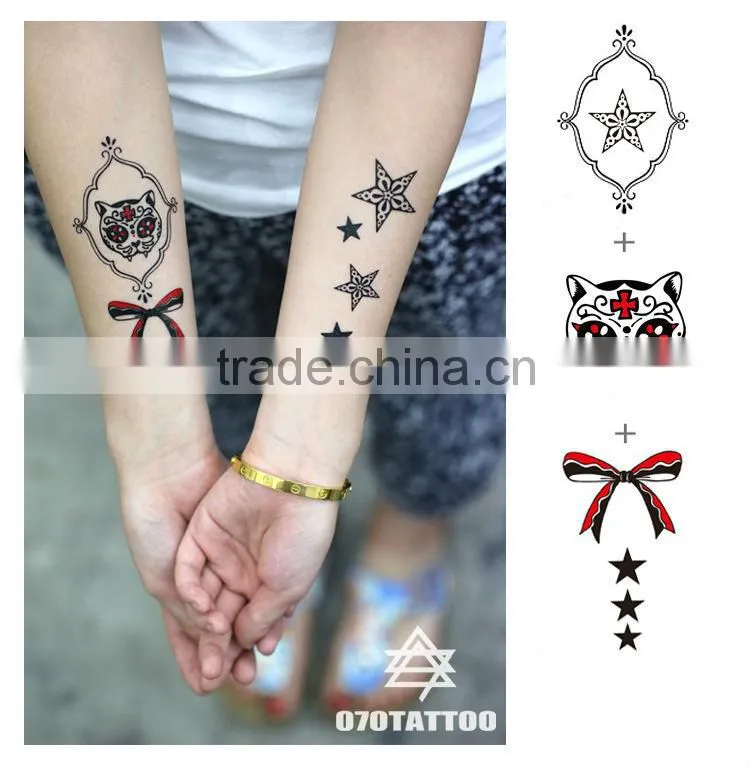 ghost&bowknot shape tatoo sticker