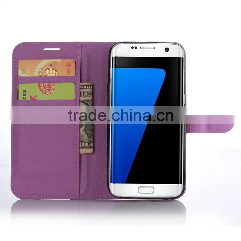 Wallet Leather Case for Samsung Galaxy s7 s7edge Lichi Pattern Leather with Credit Card Slot Holder Stand Flip Leather Cover