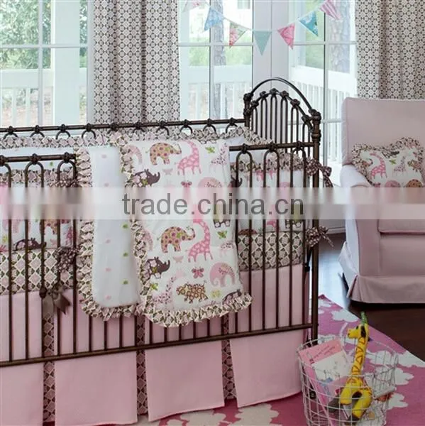 New Design 100% Cotton Embroidery Baby Crib Bedding Set Wholesale