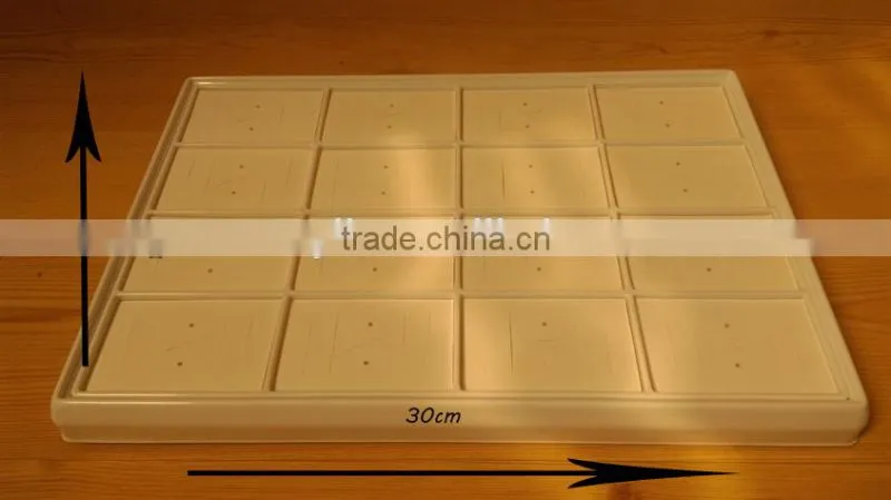Customize white plastic jewelry trays for rings pendants bracelets